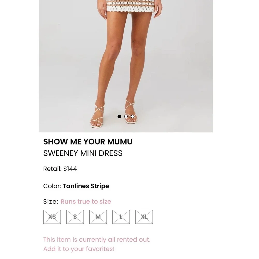 SHOW ME YOUR MUMU Sweeney Mini Dress Swim Coverup Crochet Knit Open Back XS - Picture 7 of 7